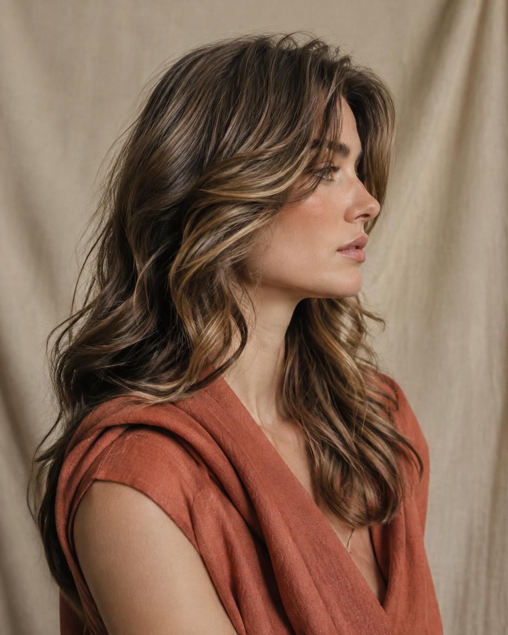Dimensional brunette balayage
